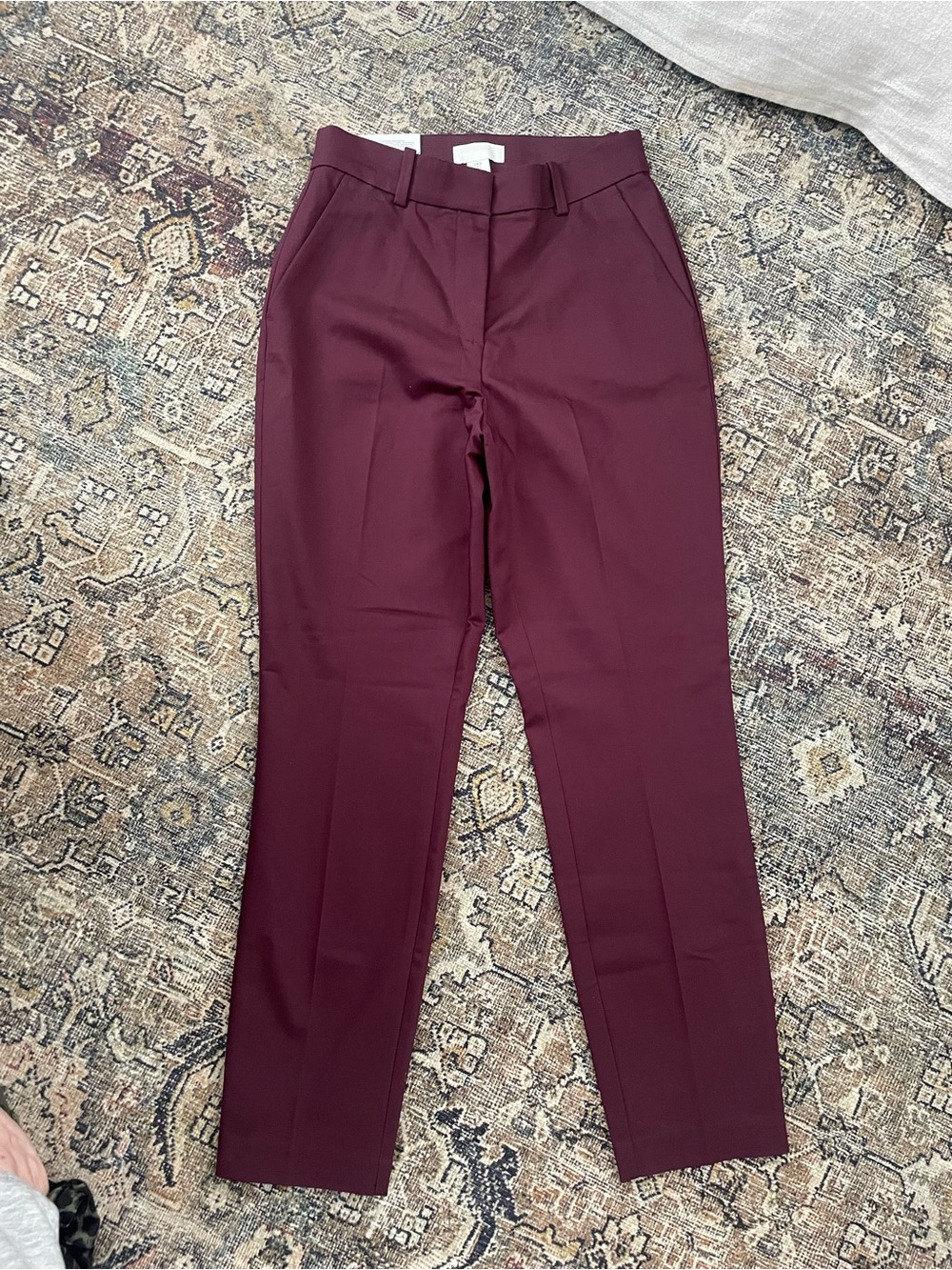 H&M WOMENS Burgundy Tailored Dress Trousers